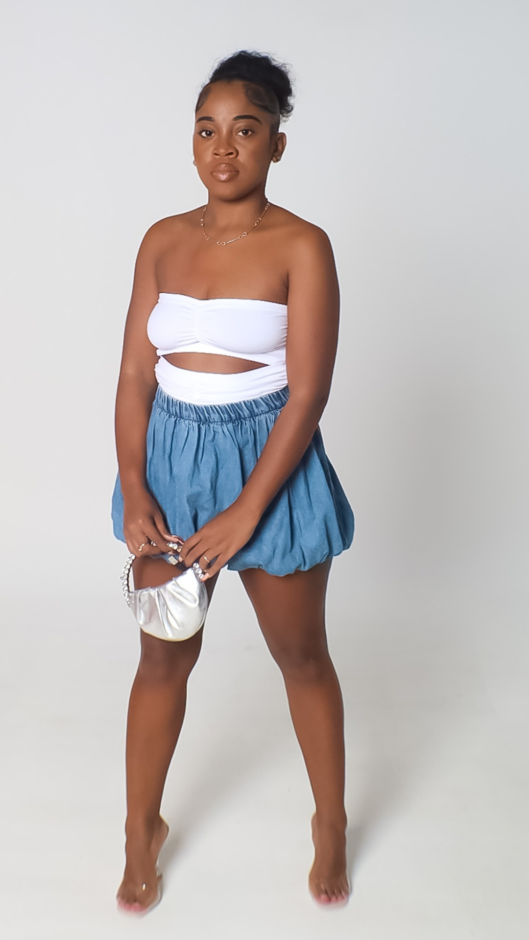 JNae Denim Bubble Skirt