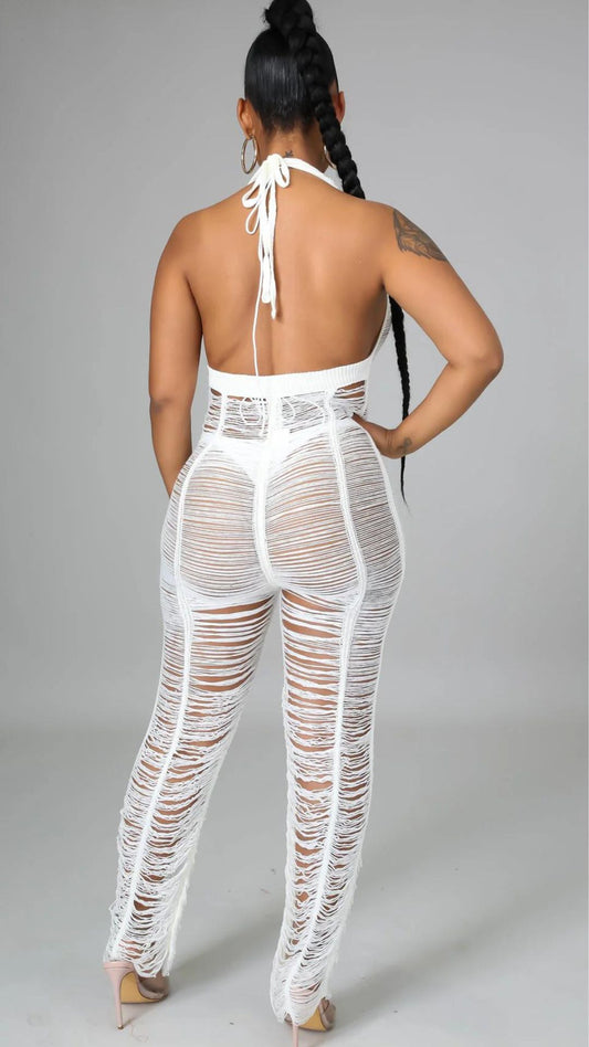 Lux knitted halter Jumpsuit