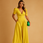 Women’s elegant long jumpsuit with tailored fit and flowing silhouette, perfect for galas, dinners, and formal occasions.