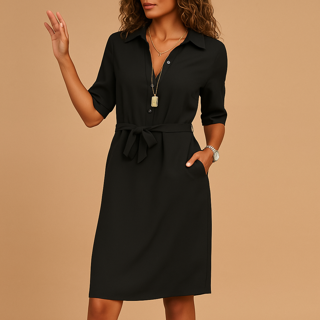Elegant modern dress for women with a flattering fit and timeless design, perfect for office wear, casual outings, or evening occasions.