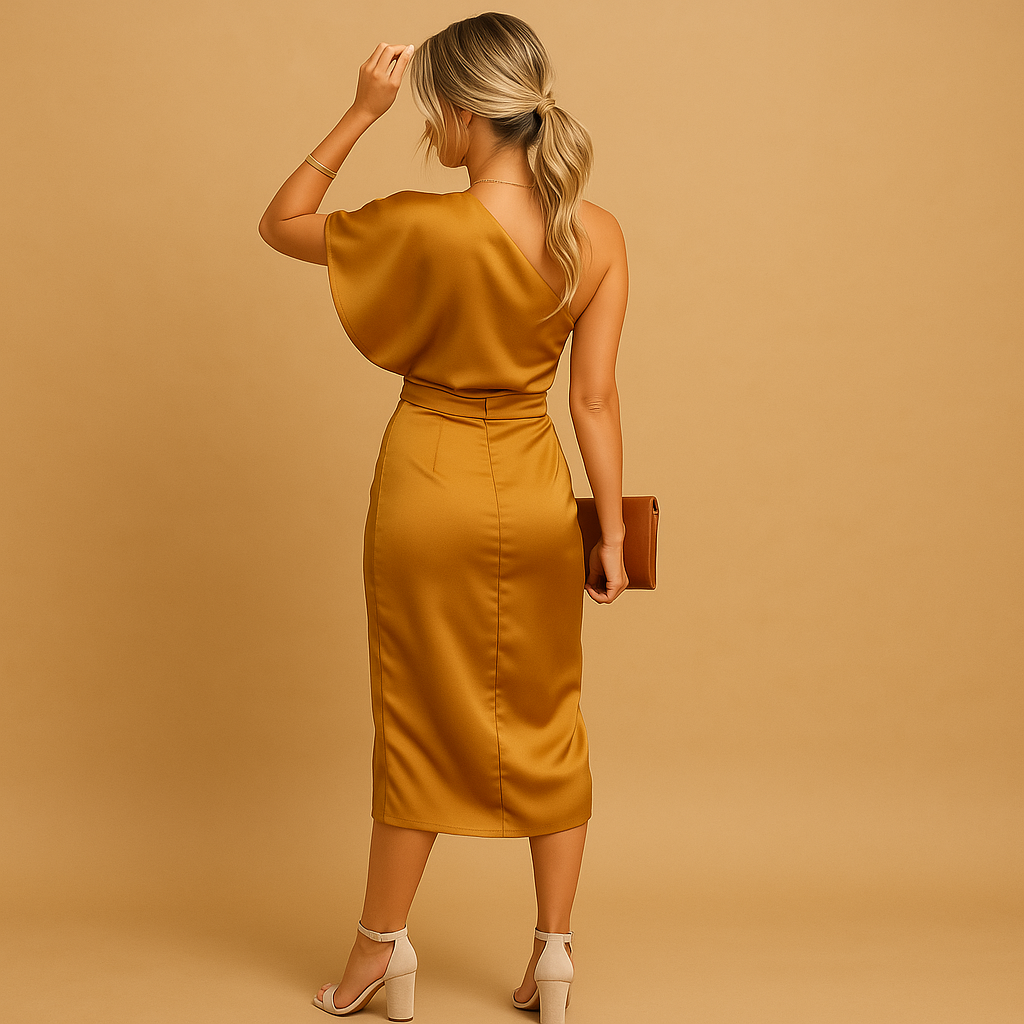 Elegant slim fit dress for women with a timeless minimalist design, available in classic colors. Ideal for work, evening wear, and formal events.