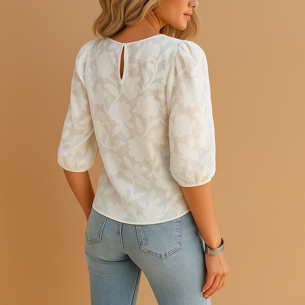 Women’s floral blouse top with chic pattern and flattering fit, perfect for casual days or formal occasions.