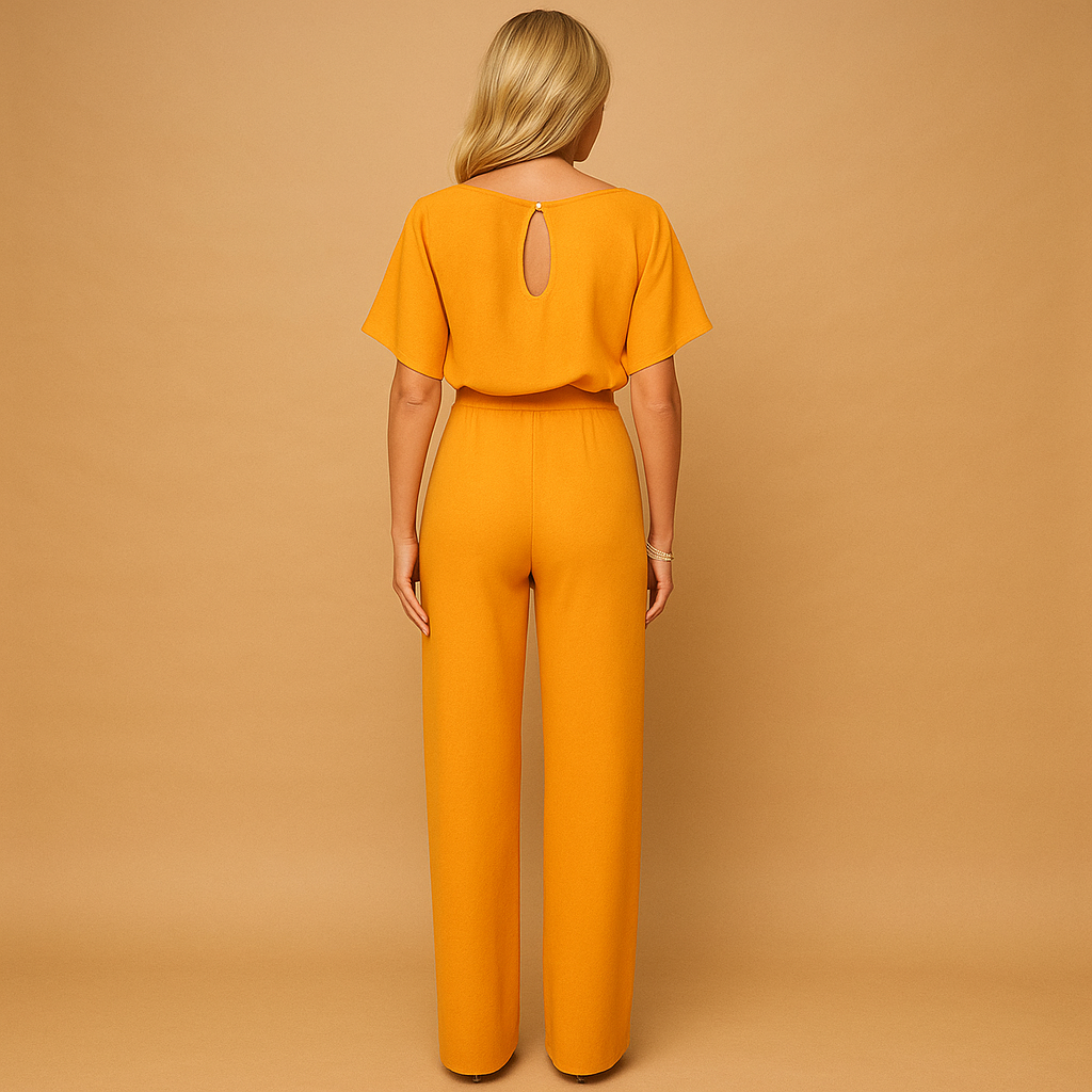 Women’s high waist jumpsuit with lace detail and flattering fit, perfect for work, evenings out, and elegant casual occasions.
