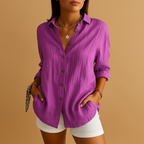 Women’s lightweight elegant blouse with breathable design and comfortable fit, perfect for workdays, casual wear, or evening outings.