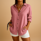 Women’s lightweight elegant blouse with breathable design and comfortable fit, perfect for workdays, casual wear, or evening outings.
