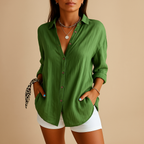 Women’s lightweight elegant blouse with breathable design and comfortable fit, perfect for workdays, casual wear, or evening outings.