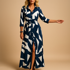 Long summer dress for women with short sleeves and breathable fabric, available in multiple colors. Ideal for warm days, beachwear, and evening walks.
