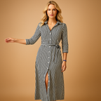 Long summer dress for women with short sleeves and breathable fabric, available in multiple colors. Ideal for warm days, beachwear, and evening walks.