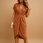 Midi wrap dress for women in a flattering design, ideal for work, social events, and casual chic occasions.
