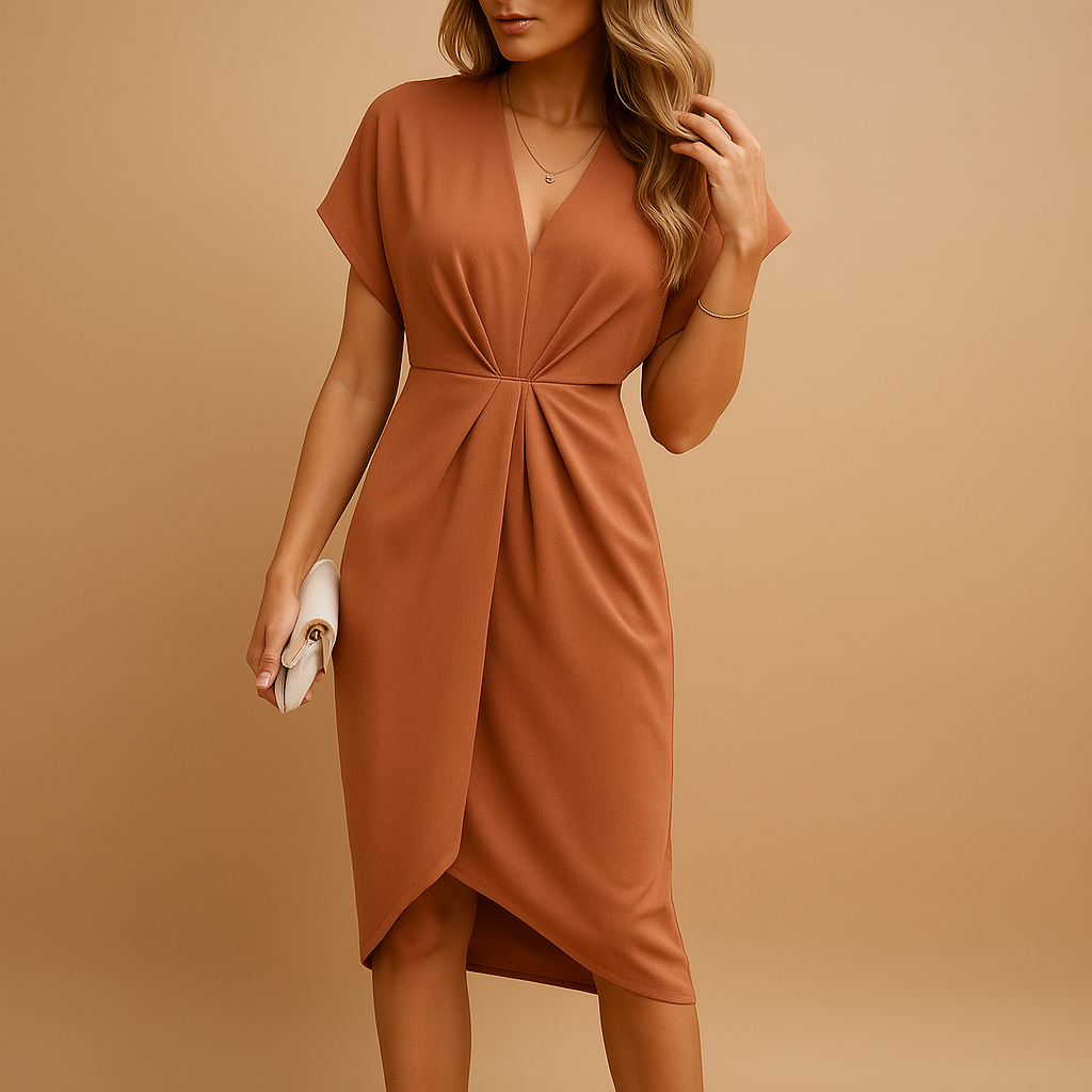 Midi wrap dress for women in a flattering design, ideal for work, social events, and casual chic occasions.
